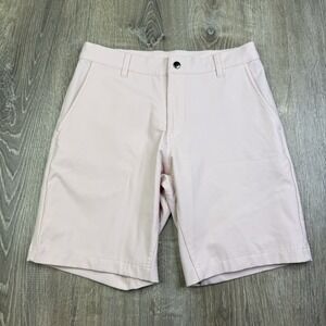 State & Liberty Shorts Performance Chino Golf Stretch 9" Inseam Men Size 34 Pink